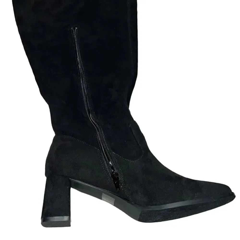 FTF Over-The-Knee Wide-Width/Wide-Calf Faux-Suede Boots